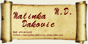 Malinka Daković vizit kartica